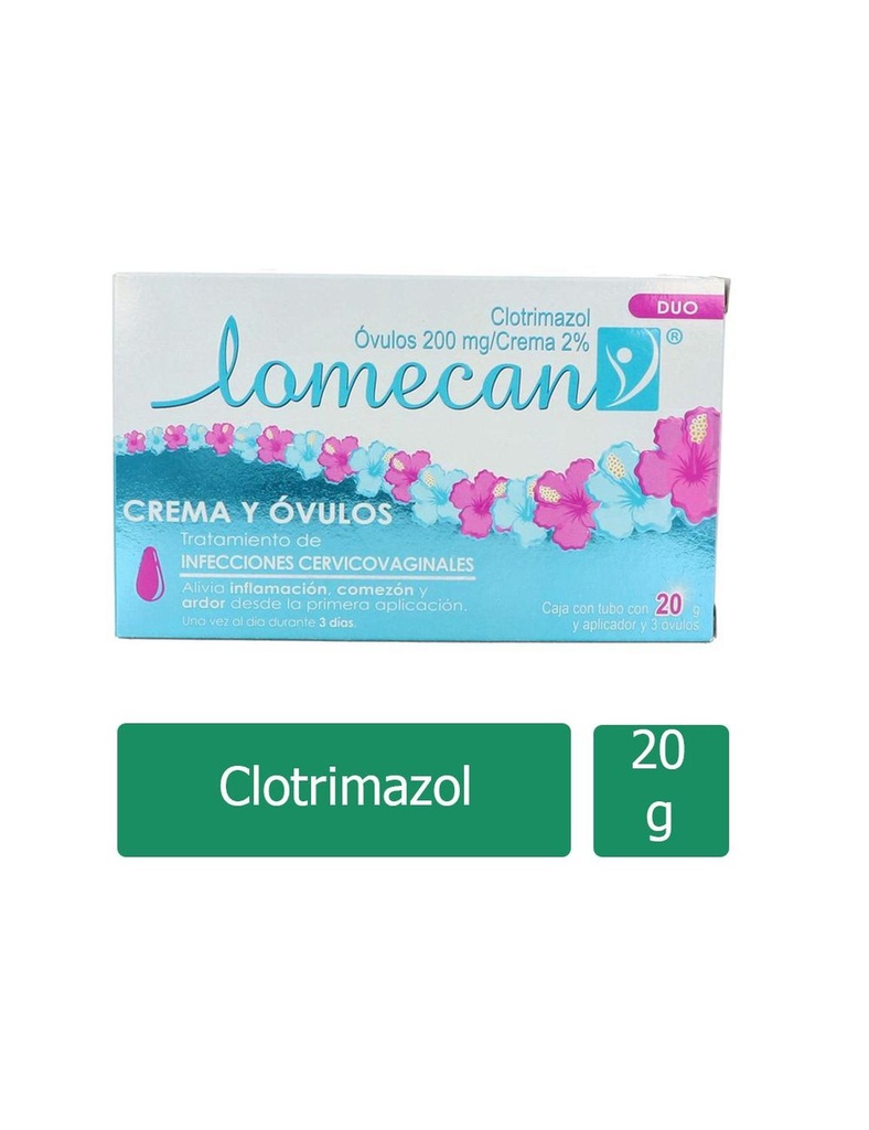 Lomecan 3 Óvulos con Aplicador Tubo 20 Gr 