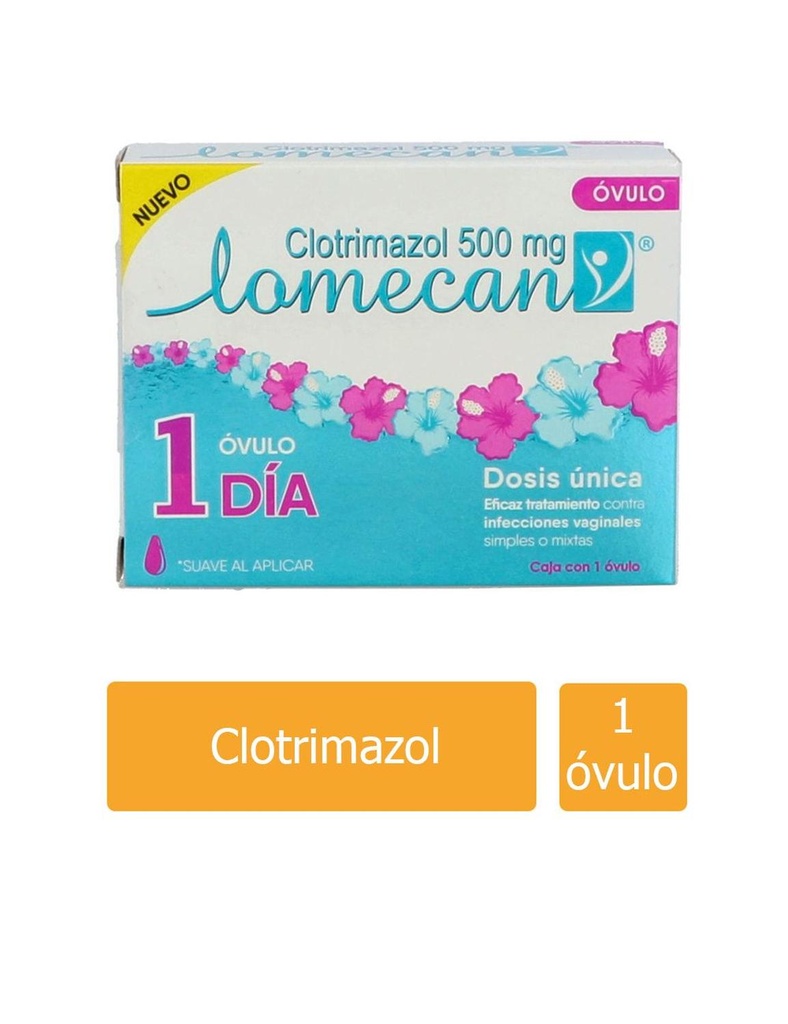 Lomecan 500 Mg Caja 1 Óvulo 1 Día 