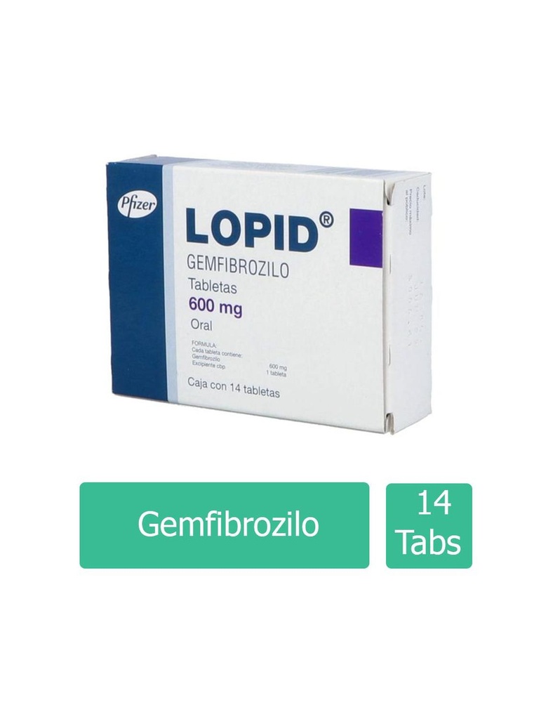 Lopid 600 Mg Blist 14 Tabletas 