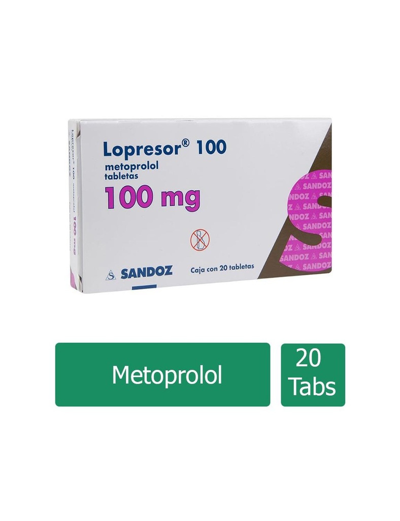 Lopresor 100 Mg 20 Grageas 