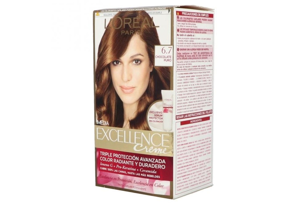 Tinte Imédia Excellence De L’Oréal Paris 6.7 Chocolate Puro 