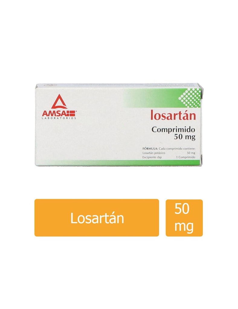 Losartan 50 Mg 30 Comprimidos Genérico Amsa 