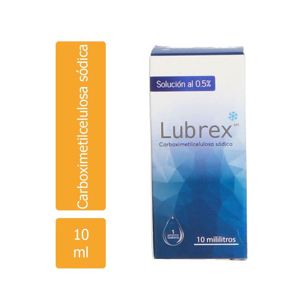 Lubrex 0.5% Solución Oftálmica Caja Con Frasco Gotero Con 10 Ml