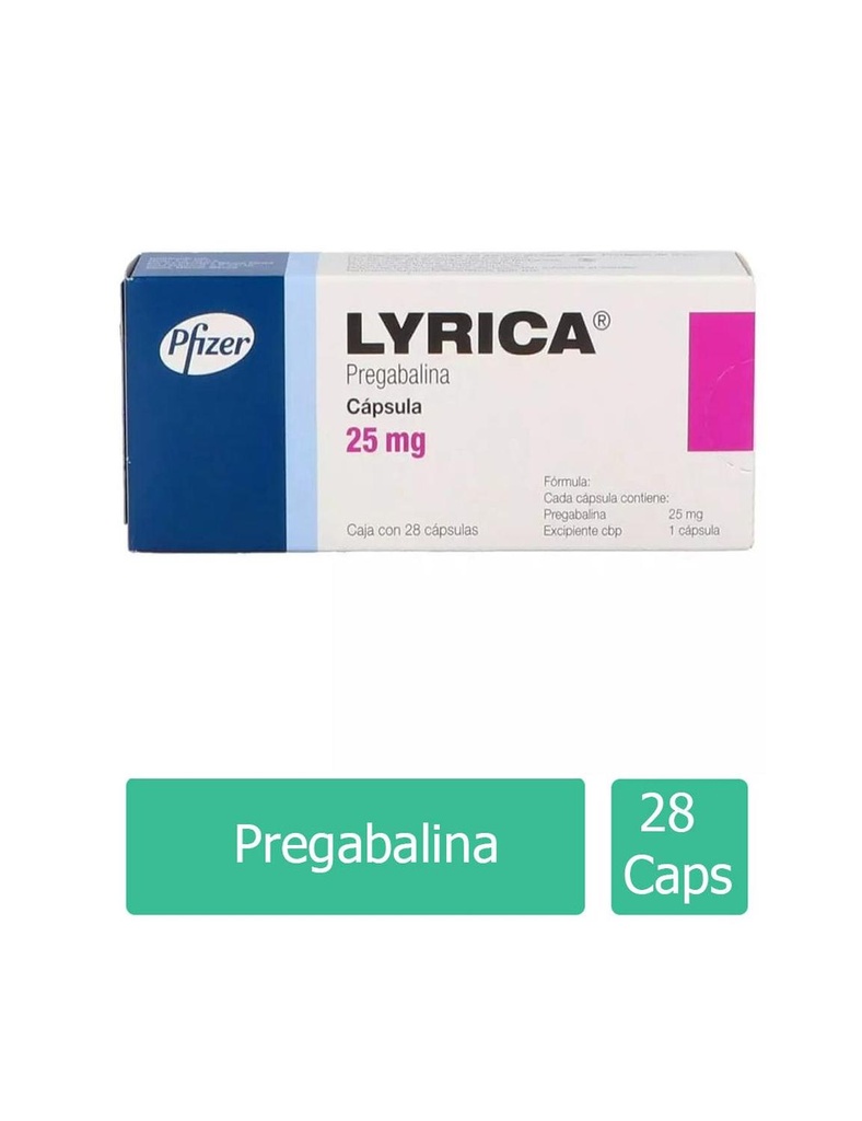 Lyrica 25 Mg 28 Cápsulas 