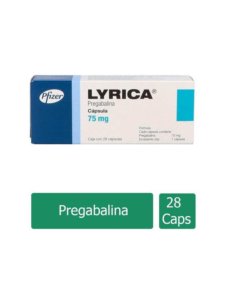 Lyrica 75 Mg 28 Cápsulas 