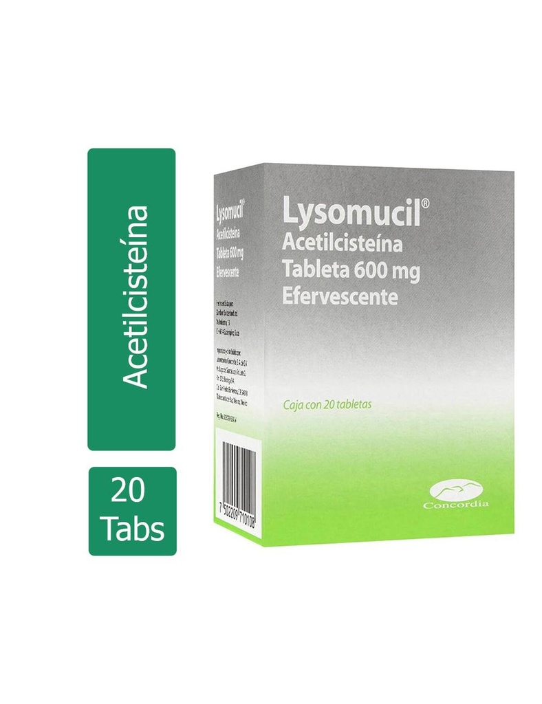 Lysomucil 600 Mg 20 Efervescentes Tabletas 