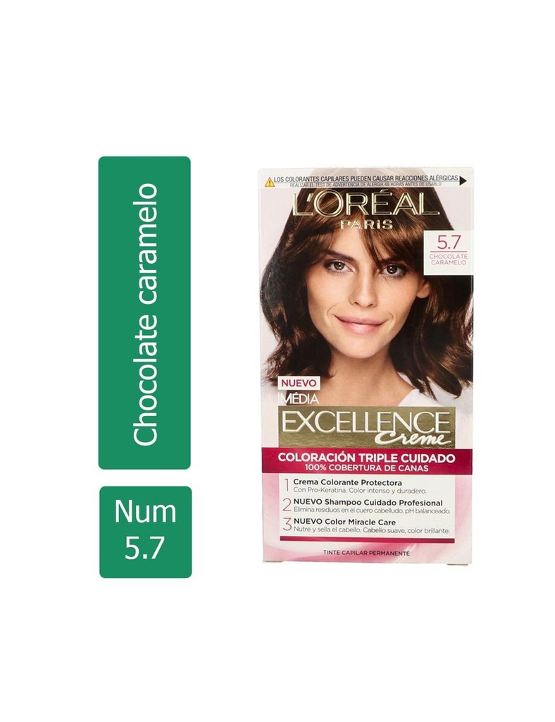 Tinte Imédia Excellence De L'Oréal Paris 5.7 Chocolate Caramelo 