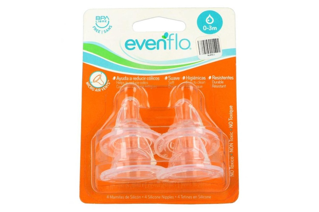 Mamila Evenflo Estándar Micro Air Vents Empaque Con 4 Piezas