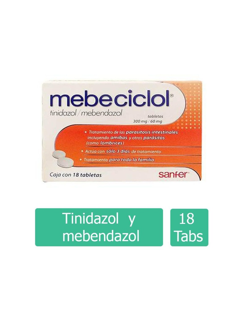 Mebeciclol 60/300 Mg 18 Tabletas 