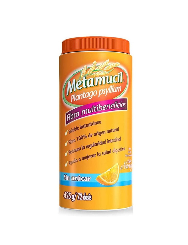 Metamucil Fibra Natural Naranja Tarro 425 G 