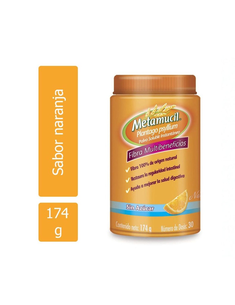 Metamucil Fibra Natural Naranja 174 G 
