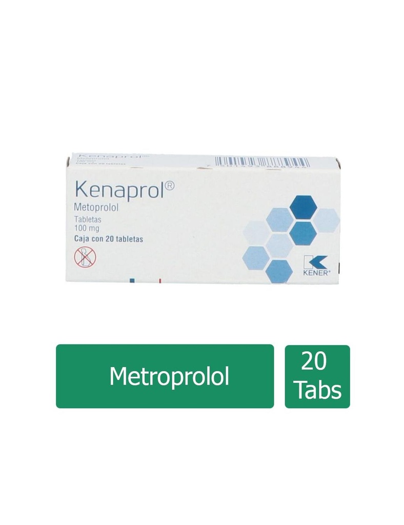 Kenaprol Metoprolol 100 Mg 20 Tabletas Genérico Kener 