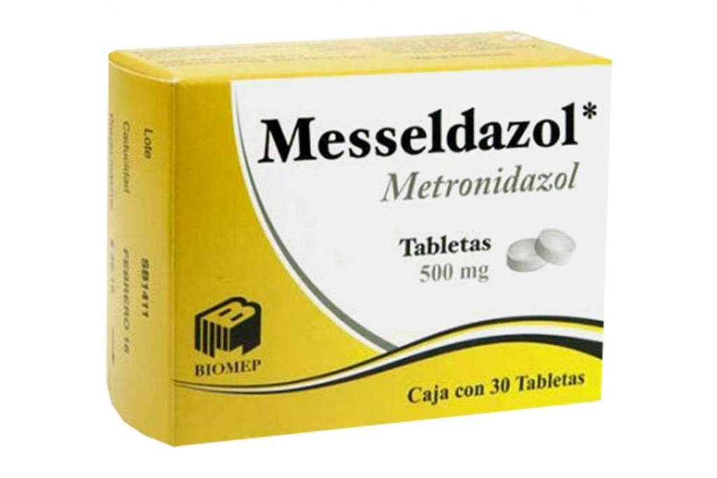 [7501573900542] Messeldazol Metronidazol 500 Mg 30 Tabletas Genérico Com Biomep 