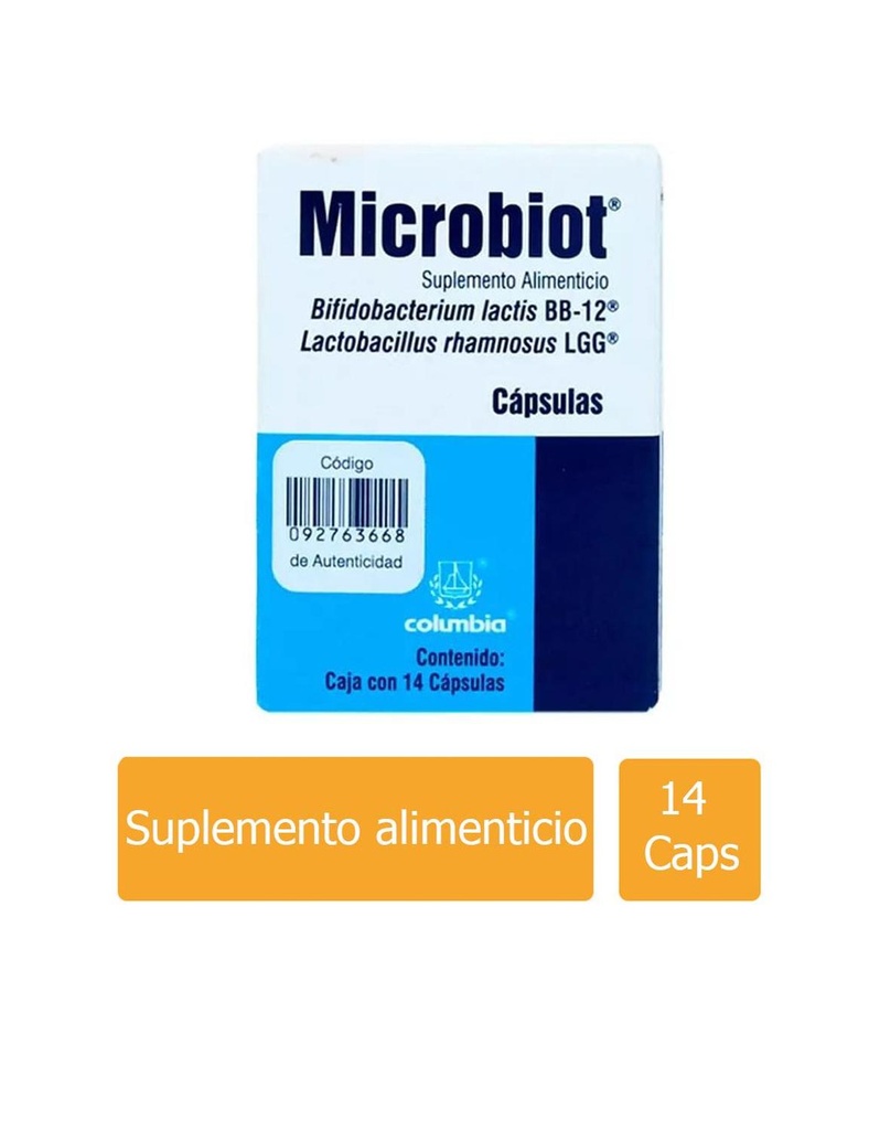 Microbiot 180 Mg Caja Con Frasco Con 14 Cápsulas