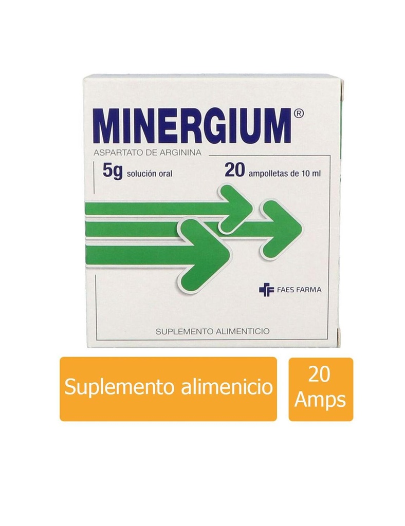 Minergium 5 G Suplementos Alimenticios 20 Ampolletas 10 Ml 