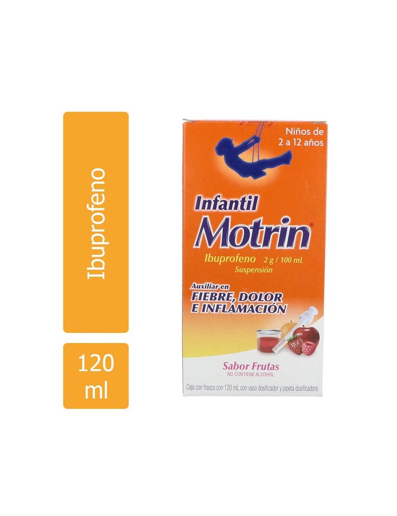 Motrin Infantil Fresa Frambuesa Suspensión 120 Ml 