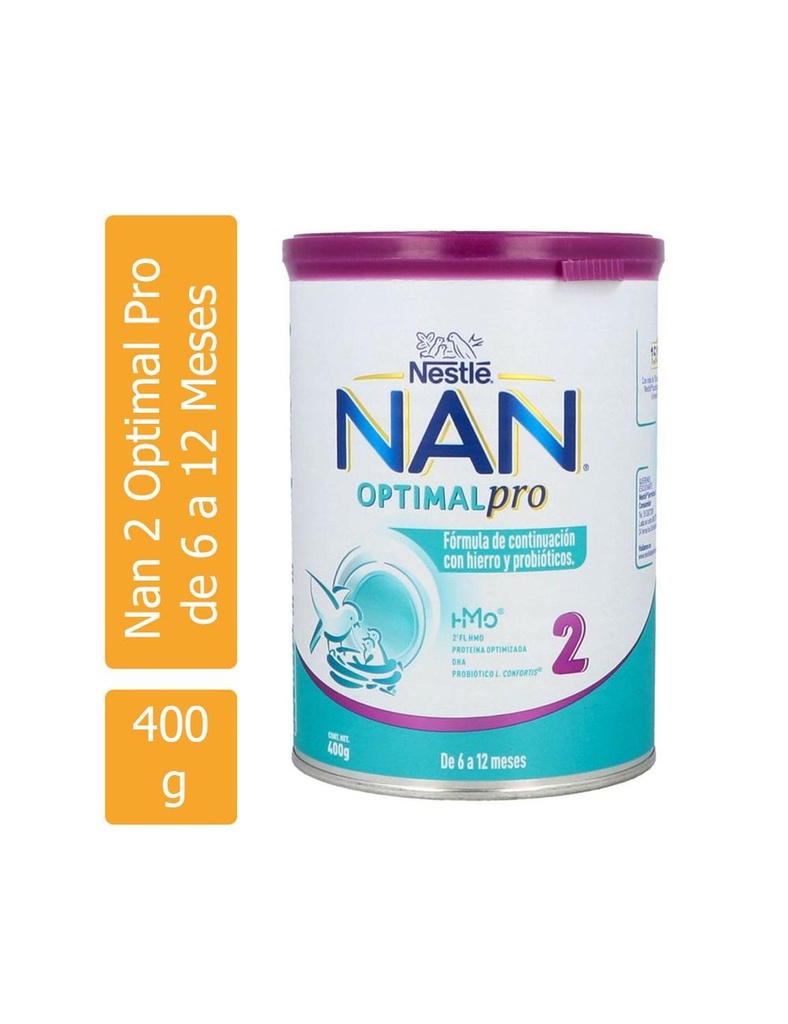 Nan 2 Optimal Pro De 6 A 12 Meses Lata Con Polvo De 400 G