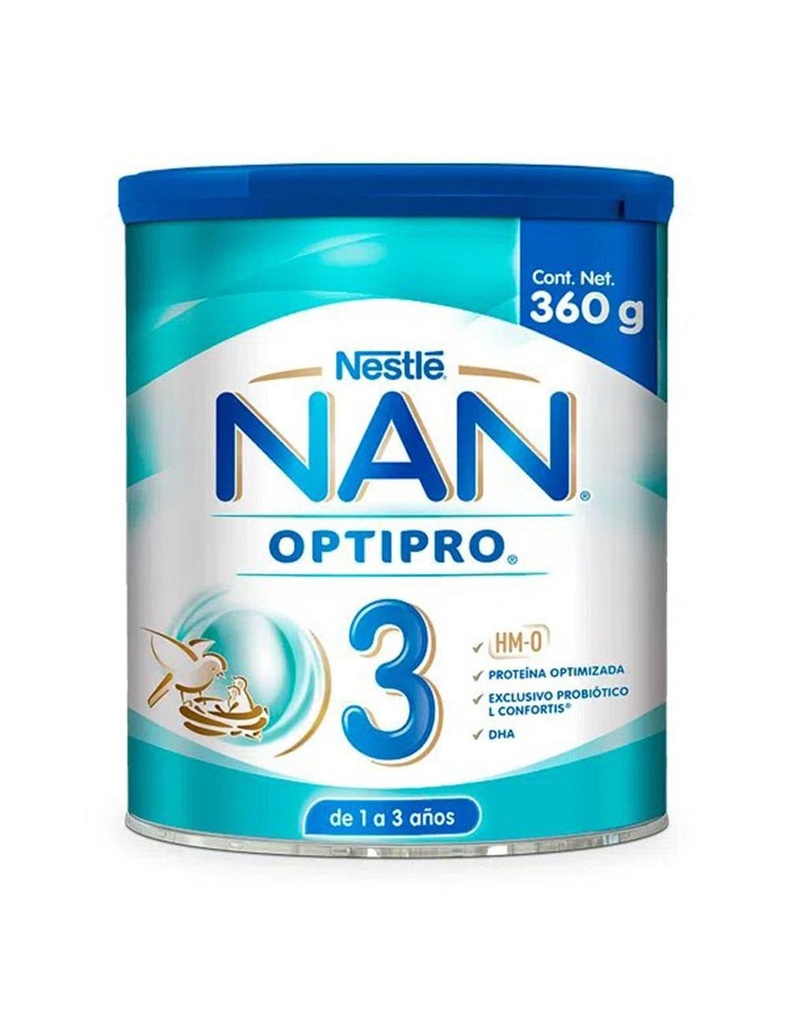 Fórmula Infantil NAN 3 Optipro L Confortis 1-3 Años 360 G 