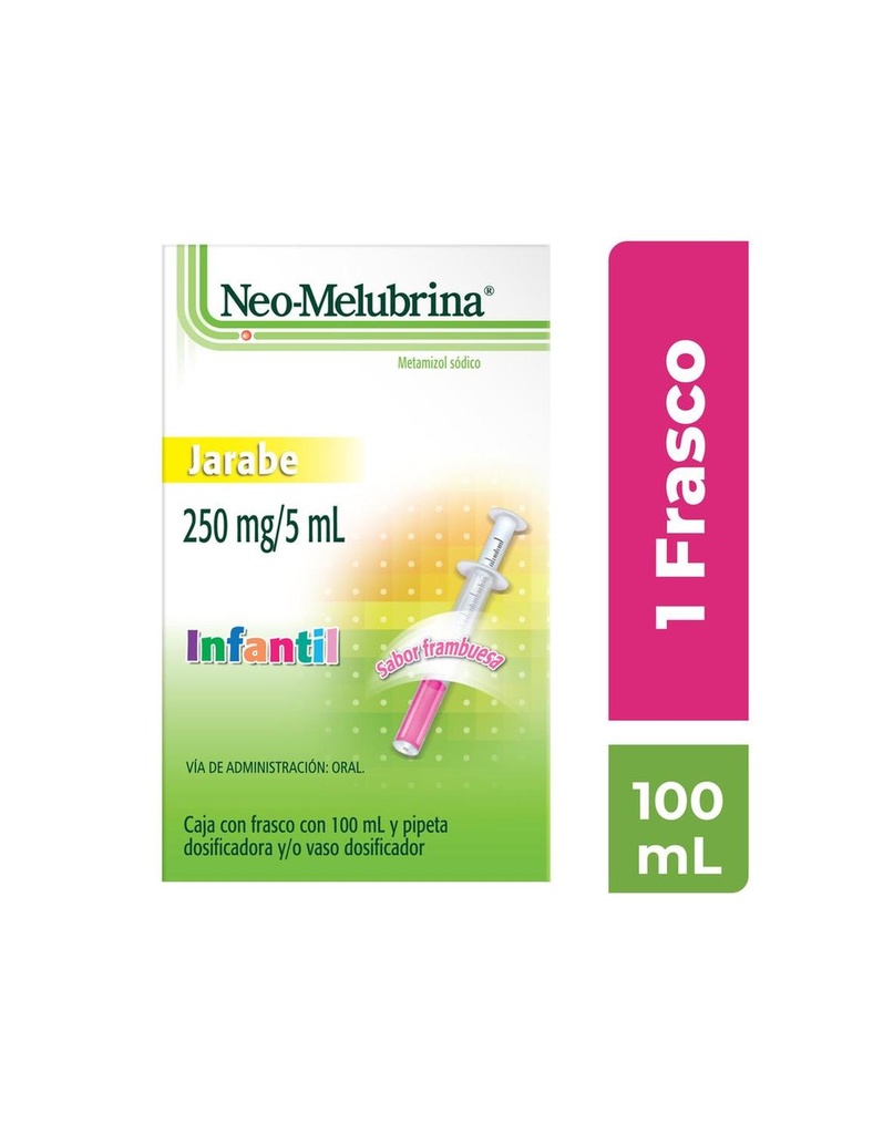 Neo-Melubrina Jarabe 5G/100 Ml Frasco Con Vaso Y/O Pipeta Dosificadora, Sabor Frambuesa 