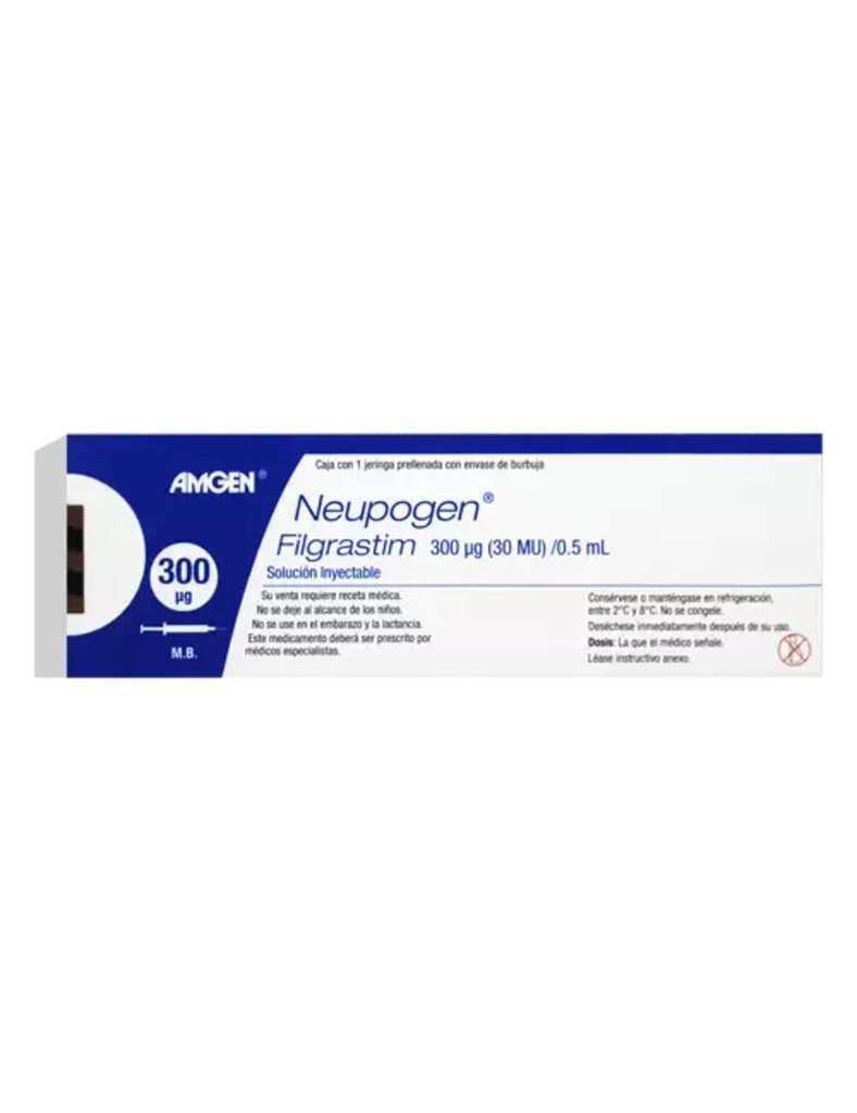 Neupogen Jeringa Prellenada 300 Mcg 0.5 Ml 