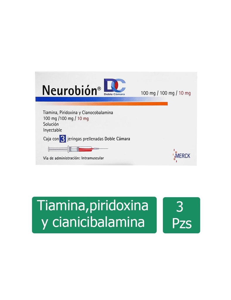 Neurobion Dc 100 Mg / 100 Mg / 10 Mg Caja Con 3 Jeringas Prellenadas