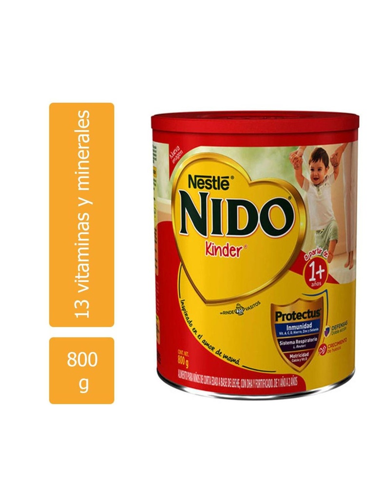 Nido Kinder 1 A 3 Años Lata Con 800 G De Leche En Polvo