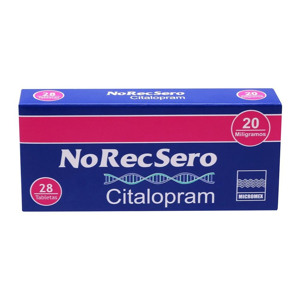 Norecsero Citalopram 20 Mg Caja Con 28 Tabletas