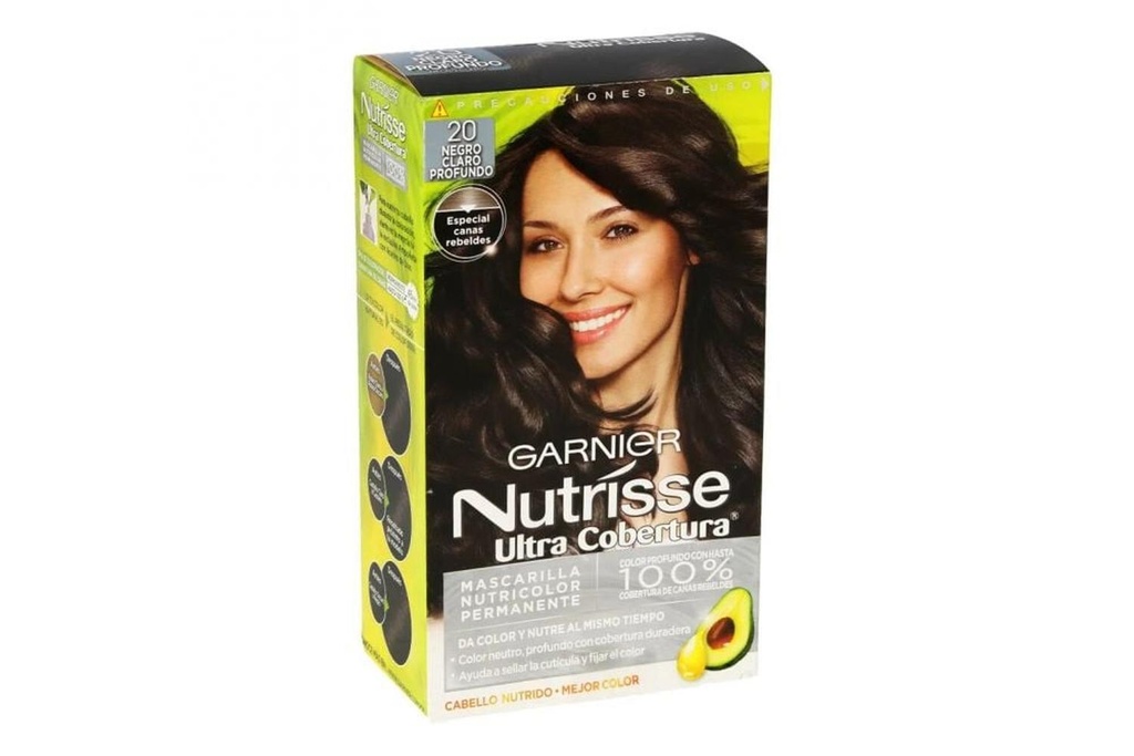Tinte Garnier Nutrisse Ultra Cobertura 20U Negro Profundo 