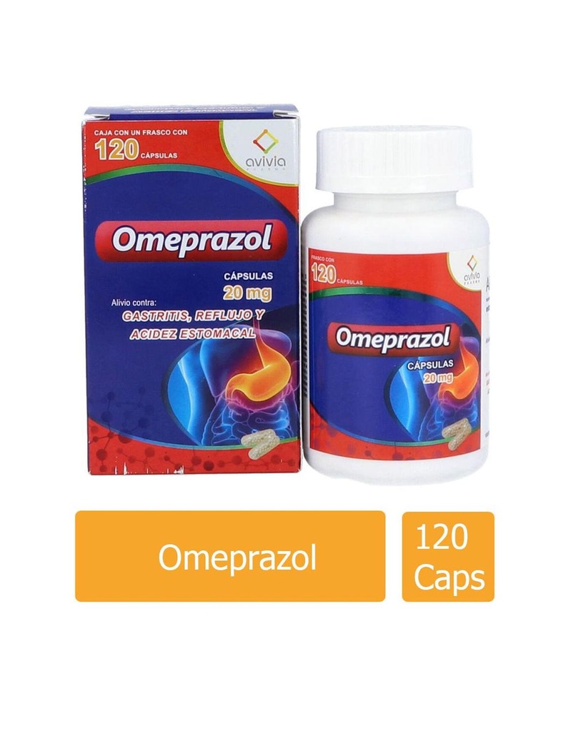 [7502216803817] Omeprazol 20 Mg Frasco 120 Cápsulas Genérico Avivia 
