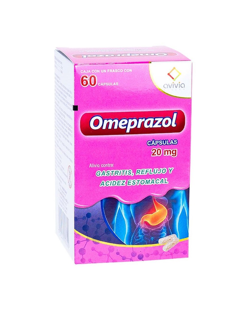 Omeprazol 20 Mg Caja Con Frasco Con 60 Cápsulas