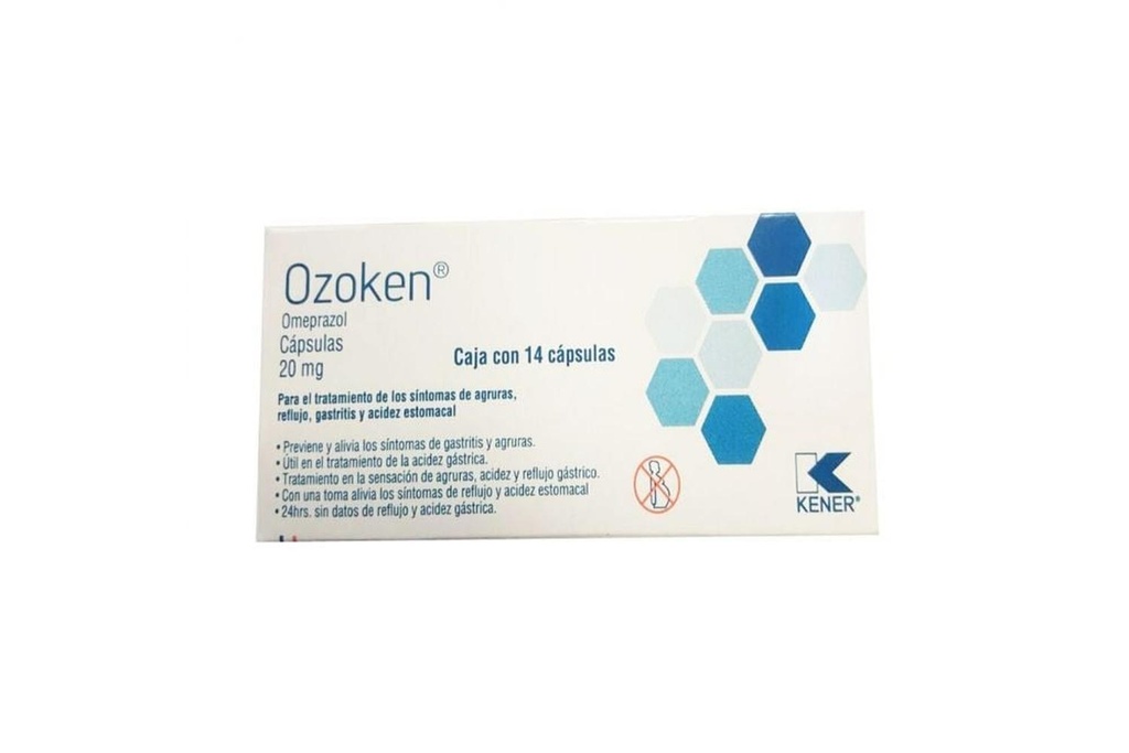 [7501493888746] Ozoken Omeprazol 20 Mg 14 Cápsulas Genérico Kener 