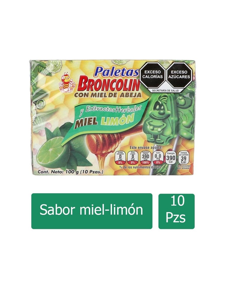 Broncolin Paleta 10 G Limón 10 Piezas 