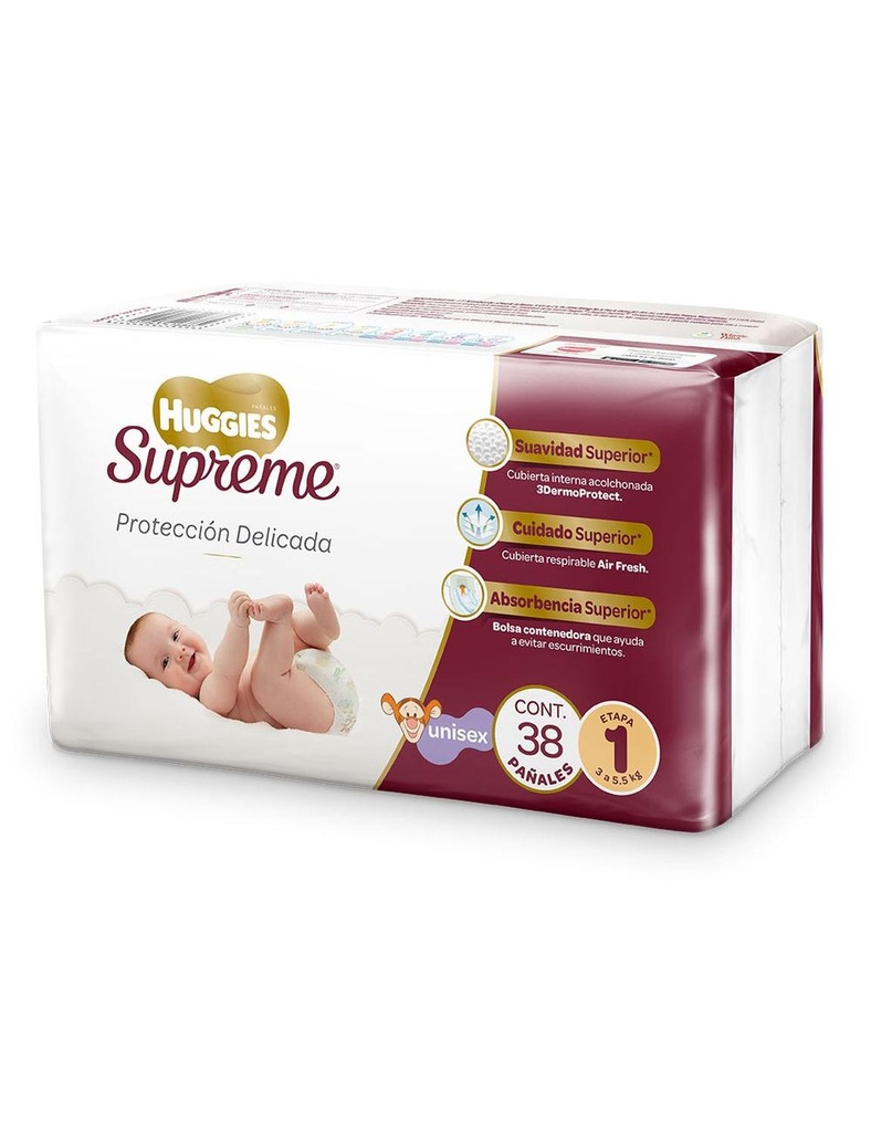 Pañal Huggies Supreme Unisex Etapa 1 40 Piezas 