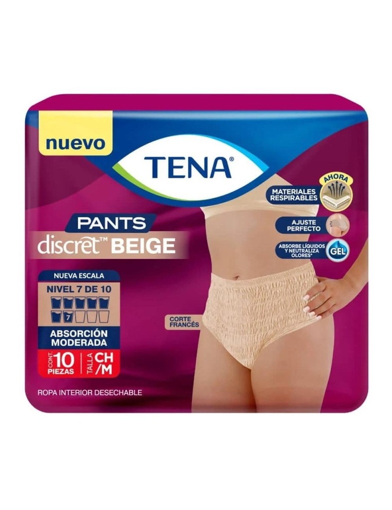 Ropa interior desechable TENA Pants Discret BeigeTalla:M 10 piezas 