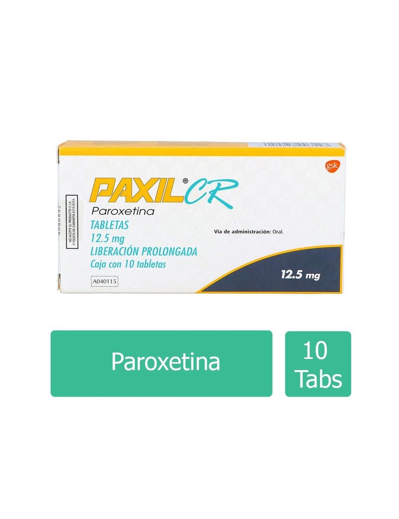 Paxil Cr 12.5 Mg 10 Tabletas 