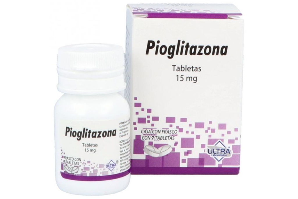 Pioglitazona 15 Mg Caja Con Frasco Con 7 Tabletas