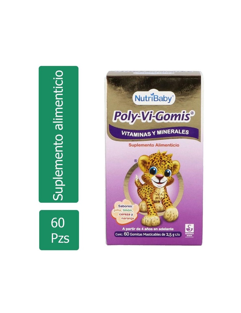 Poly-Vi-Gomis Suplemento Alimenticio Con 60 Gomitas Masticables