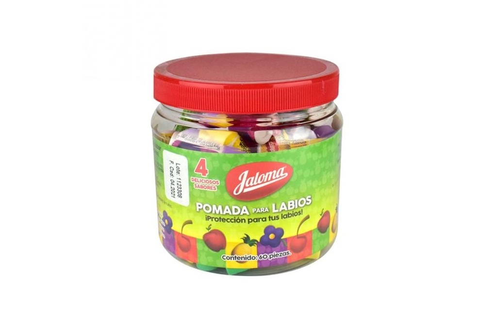 Pomada Labial Jaloma Varios Sabores Vitrolero 60 Tubos 