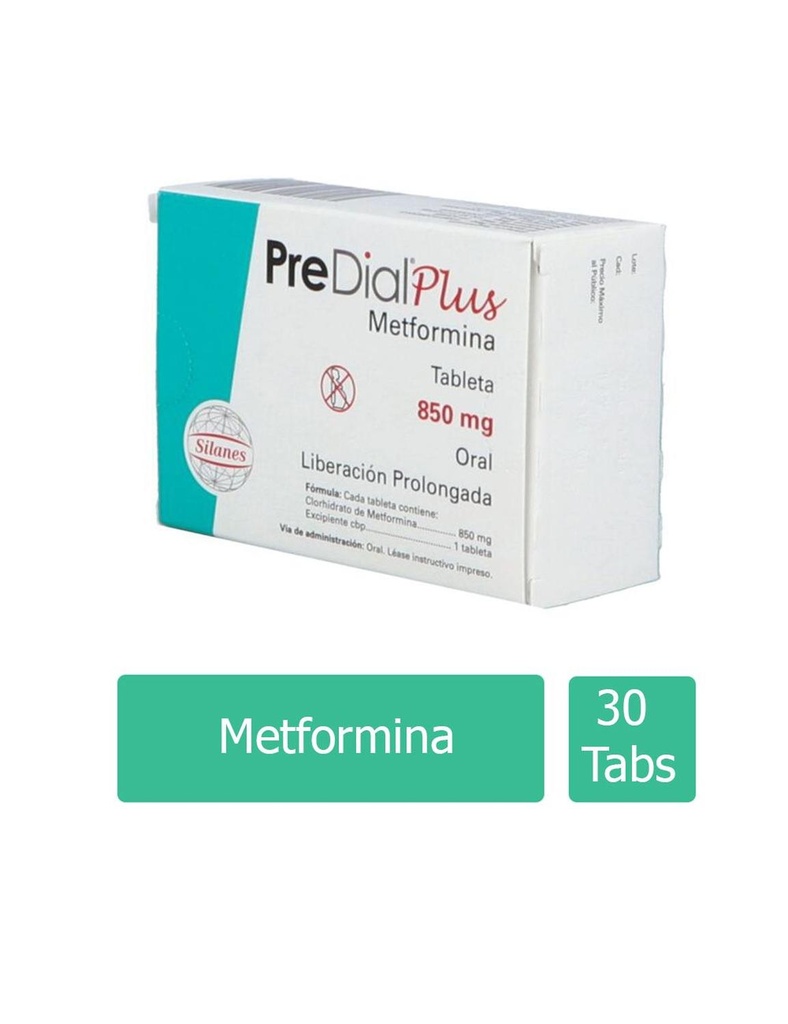 Predial Plus 850 Mg 30 Tabletas 