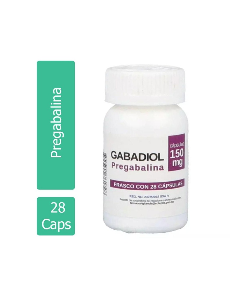 Gabadiol Pregabalina 150 Mg 28 Cápsulas Genérico Sblpharma 