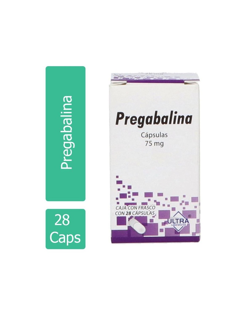 Pregabalina 75 Mg 28 Cápsulas Genérico Ultra Lab 