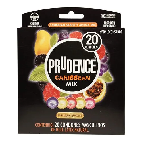 Preservativo Prudence Caribean Mix Caja Con 20 Condones