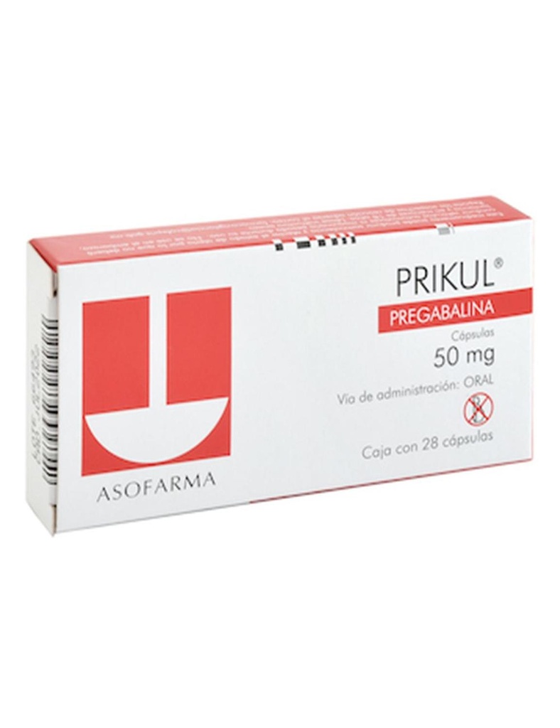 Prikul 50 Mg 28 Cápsulas 