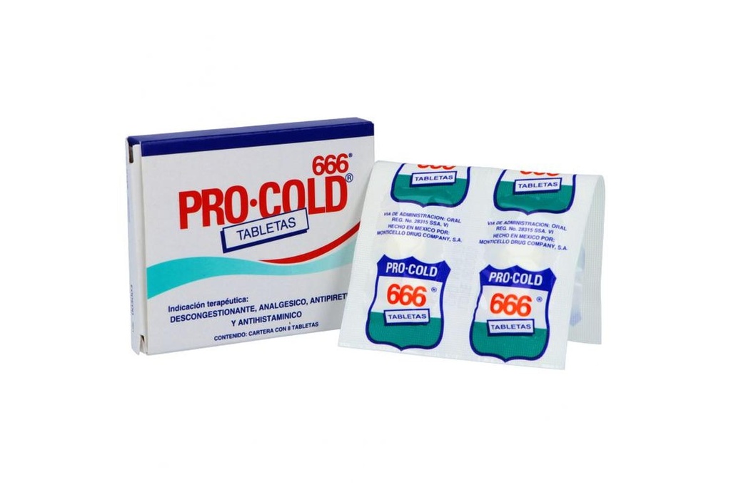 Pro Cold 666 8 Tabletas 