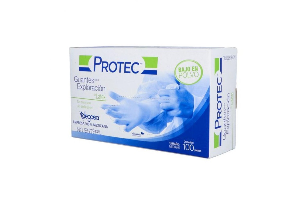 Guantes Para Exploración Látex Mediano 100 Piezas 