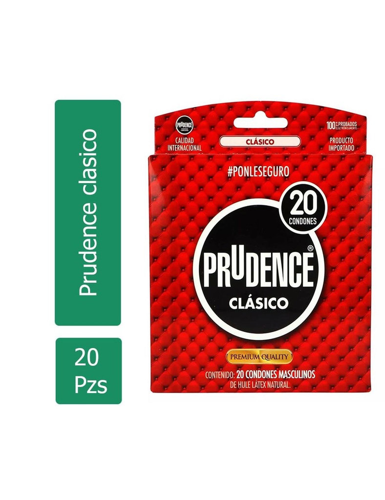 [7502214982422] Preservativo Prudence Clásico 20 Condones 