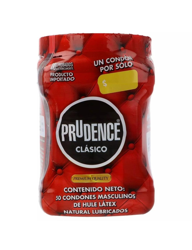 Preservativo Prudence Clásico Vitrolero 50 Condones 