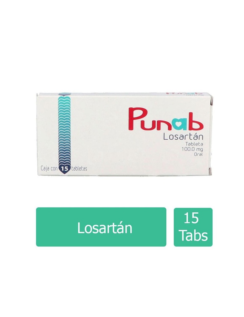 [7502240450711] Punab Losartan 100 Mg 15 Tabletas Genérico Wermarphar 
