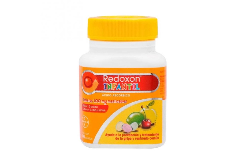 Redoxon Infantil 100 Mg Frasco Con 100 Tabletas Masticables Sabor Cereza-Limón