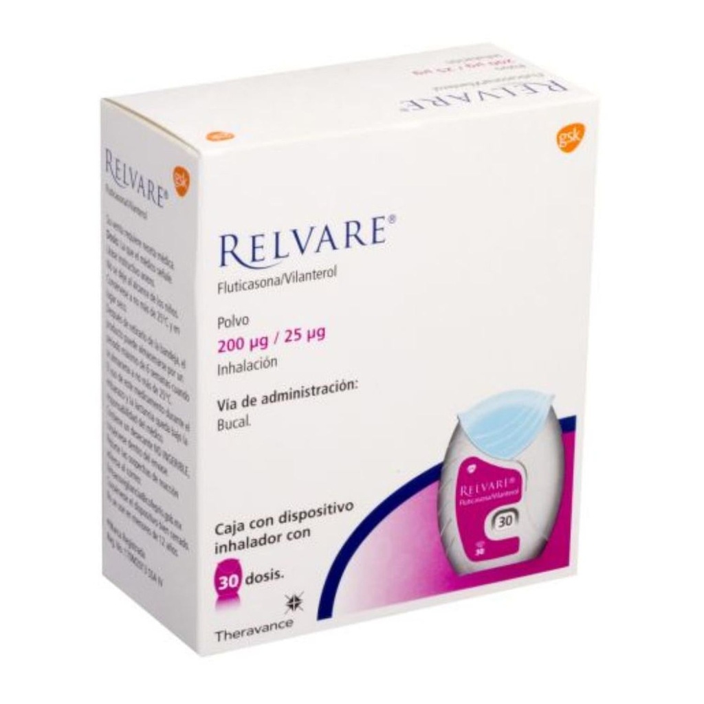 Relvare 200/25 Mcg Inhalaciones 30 Dosis 
